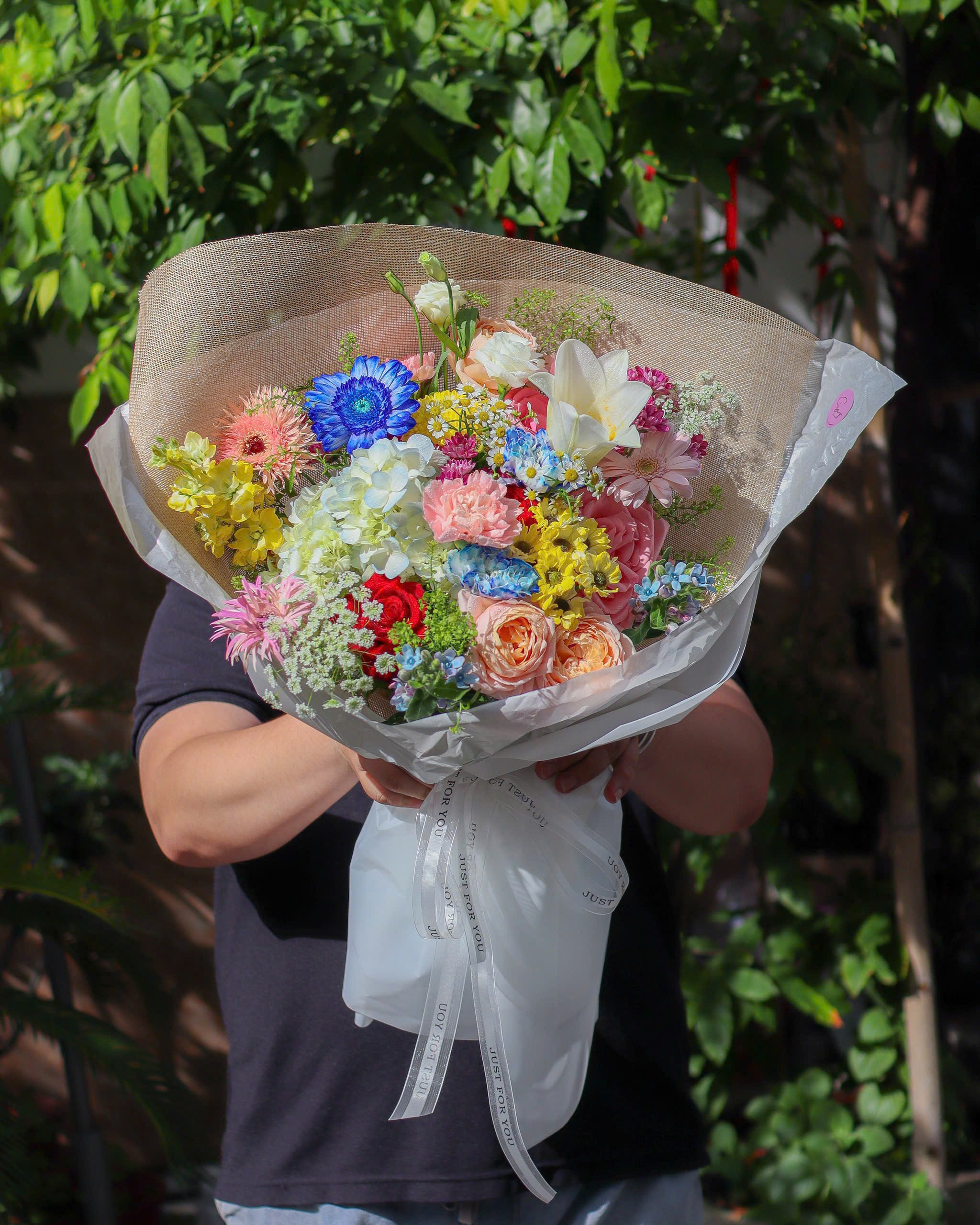 Bó mix cầu vồng