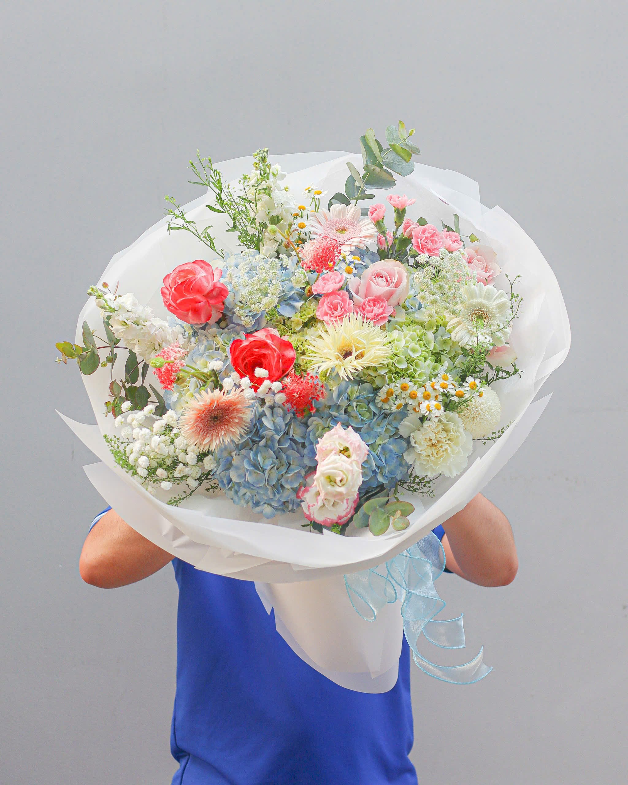 Bó Tú Cầu mix tone hồng