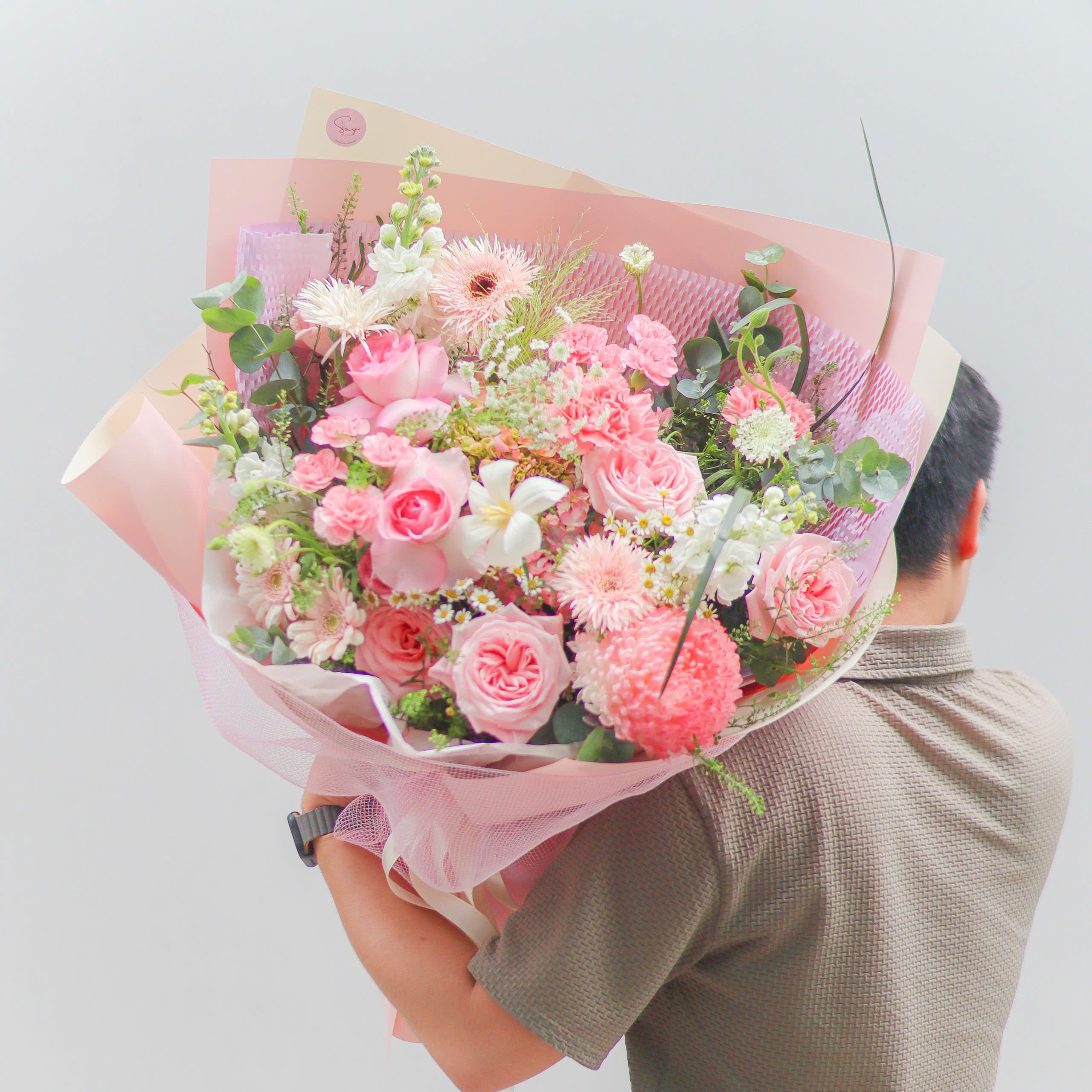 Bó mix tone hồng