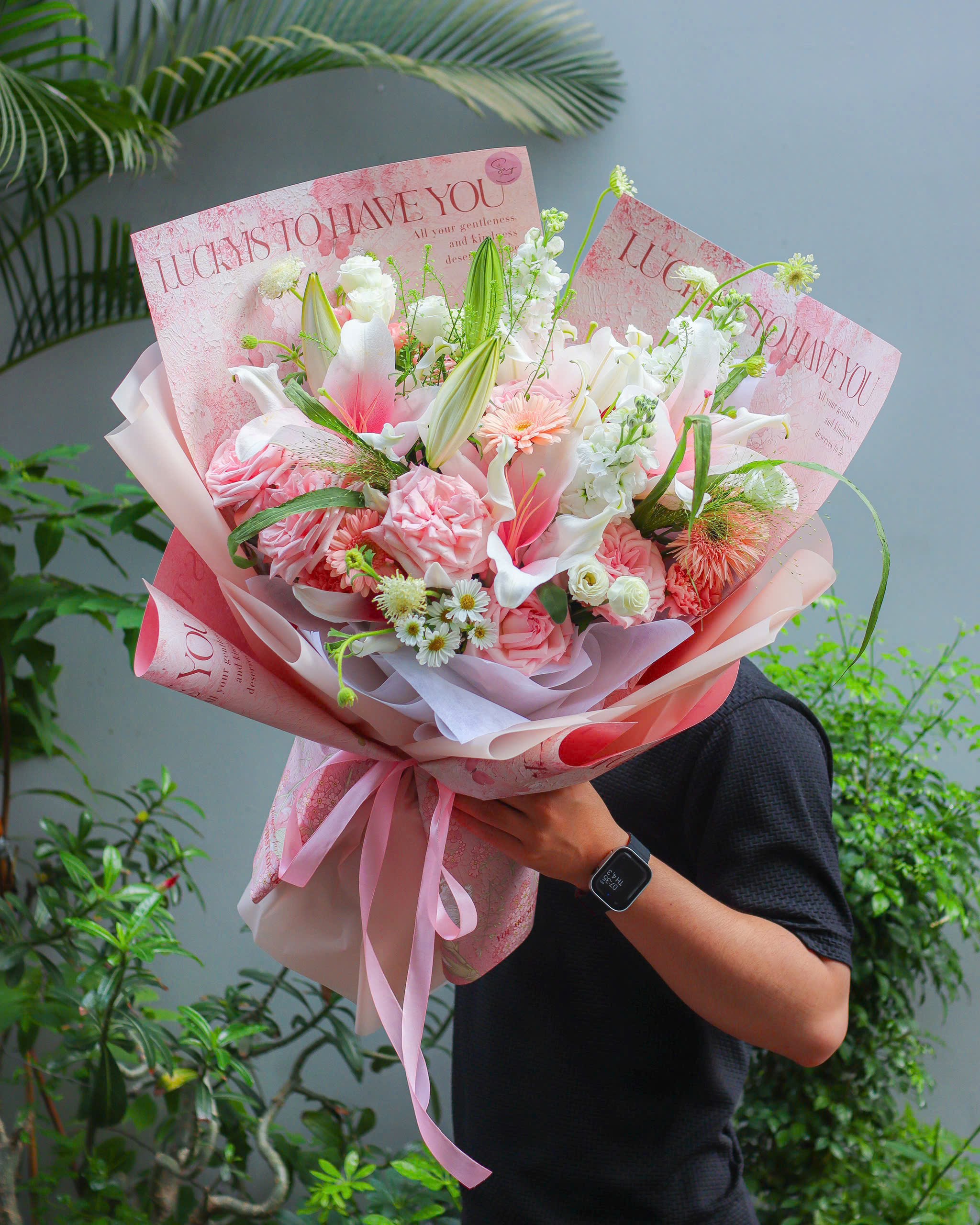 Bó Ly mĩ tone hồng