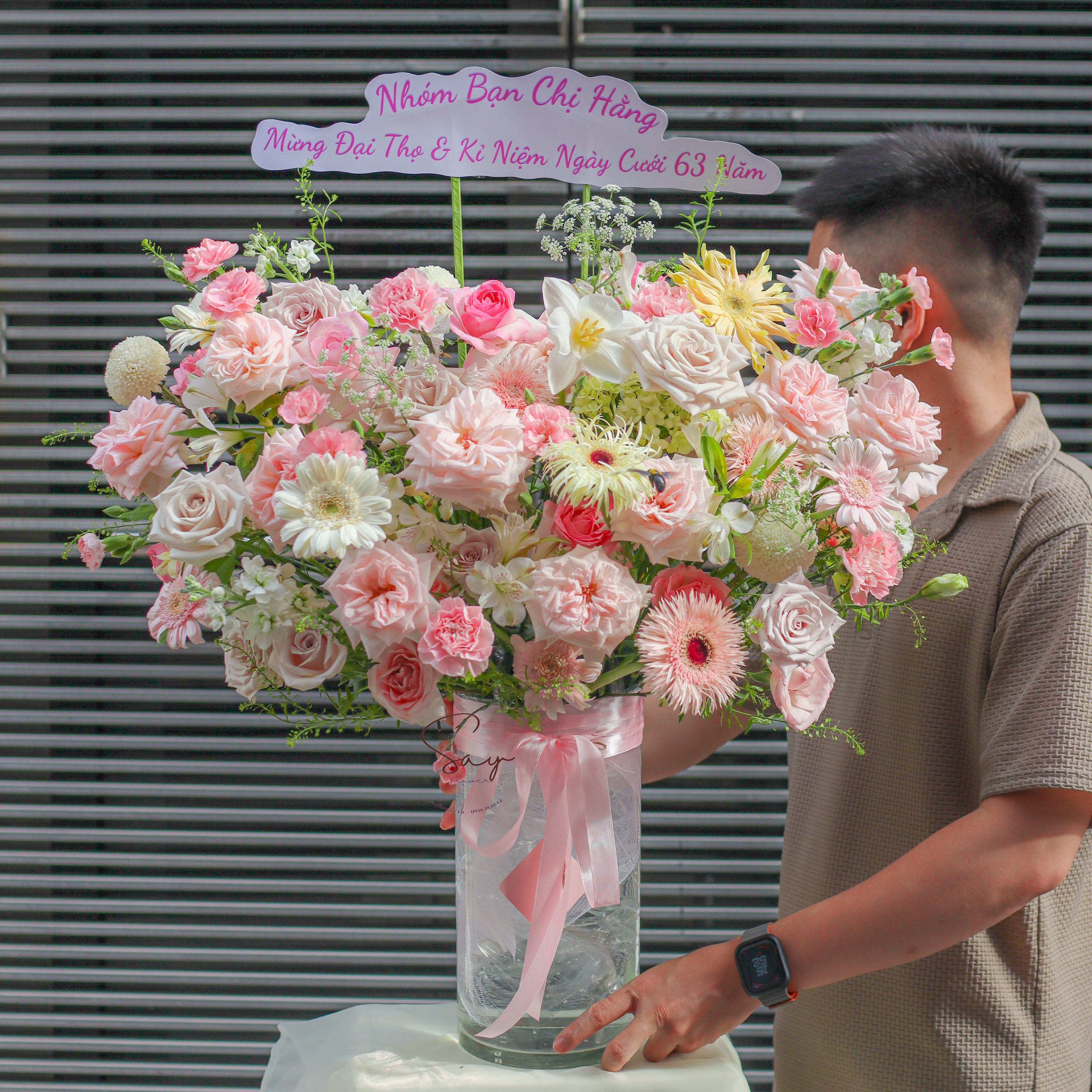 Lẵng hoa Thuỷ Tinh 4